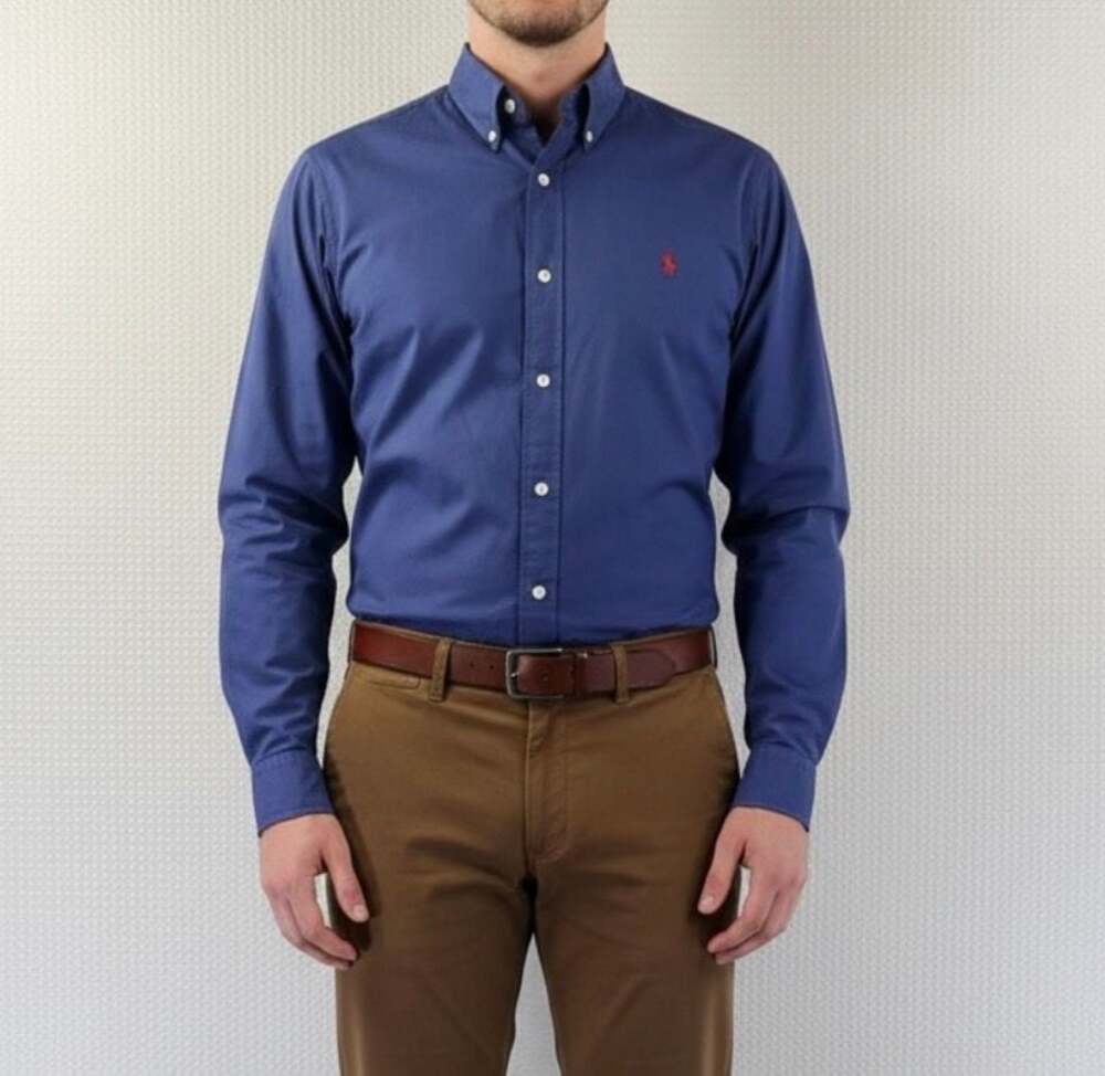 Ralph Lauren Classic Fit Blue Long Sleeve Button Down Shirt Size XL